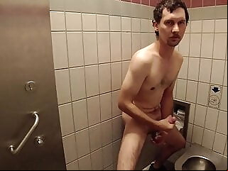 Public Restroom Wank amateur big cock locker room
